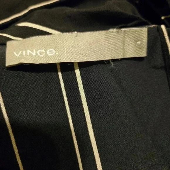 Vince - Stripe Draped Cross Front Dress in Coastal Blue Size 0 #222 - Picture 9 of 9